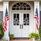 Set of 2 Patriotic Decor Bows – 15" Red, White & Blue American Flag Stripe Bows for Wreaths, Tree Toppers, Indoor & Outdoor Holiday Decorations